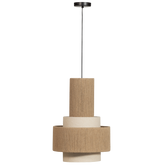 Lampada a sospensione in corda naturale Pelle 56x38 cm