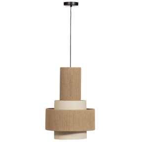 Lampada a sospensione in corda naturale Pelle 56x38 cm