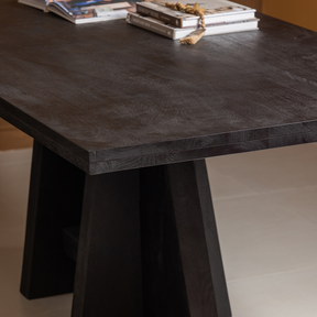 Tavolo da pranzo in legno di mango nero Kean 75x180 cm