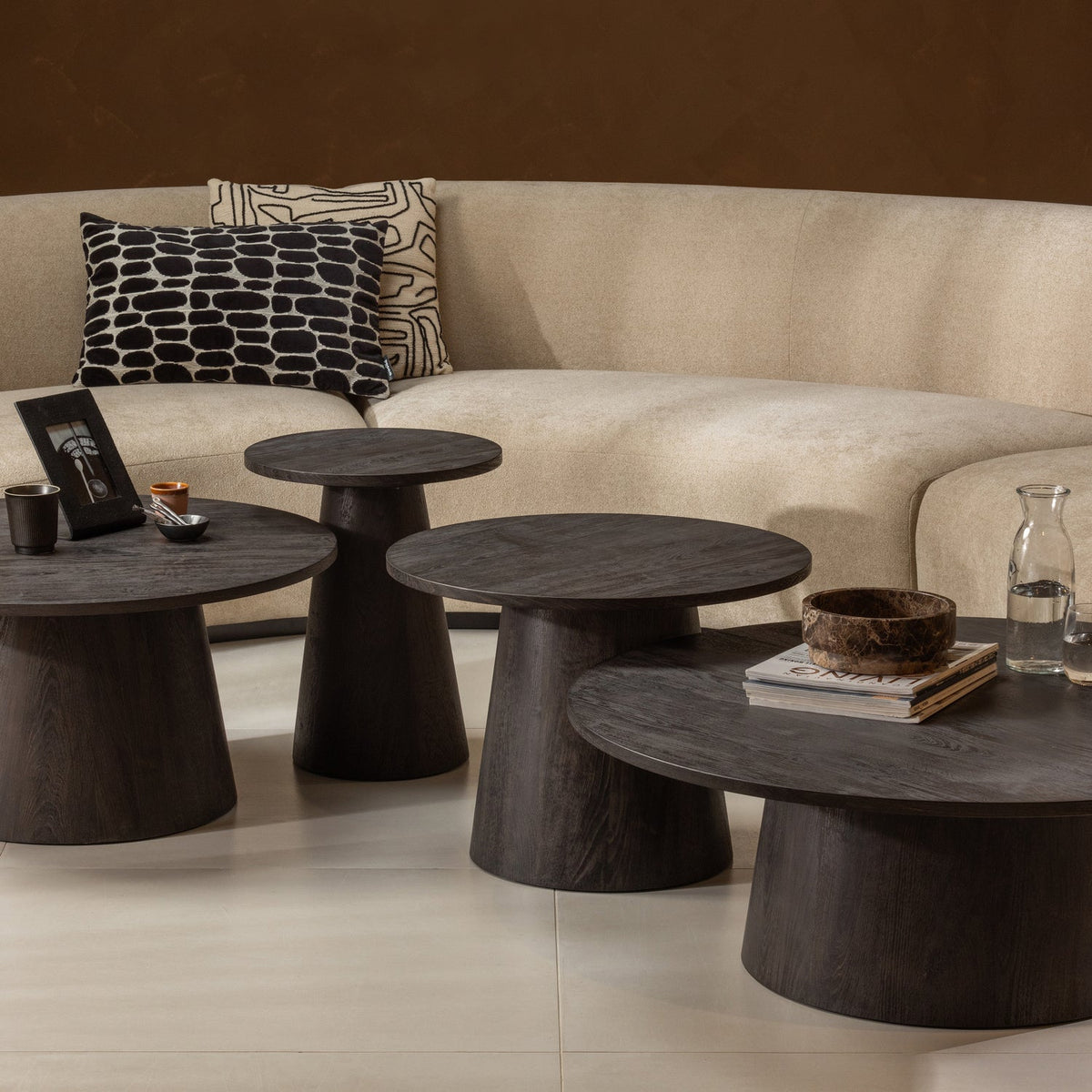 Tavolino in MDF marrone scuro Vito