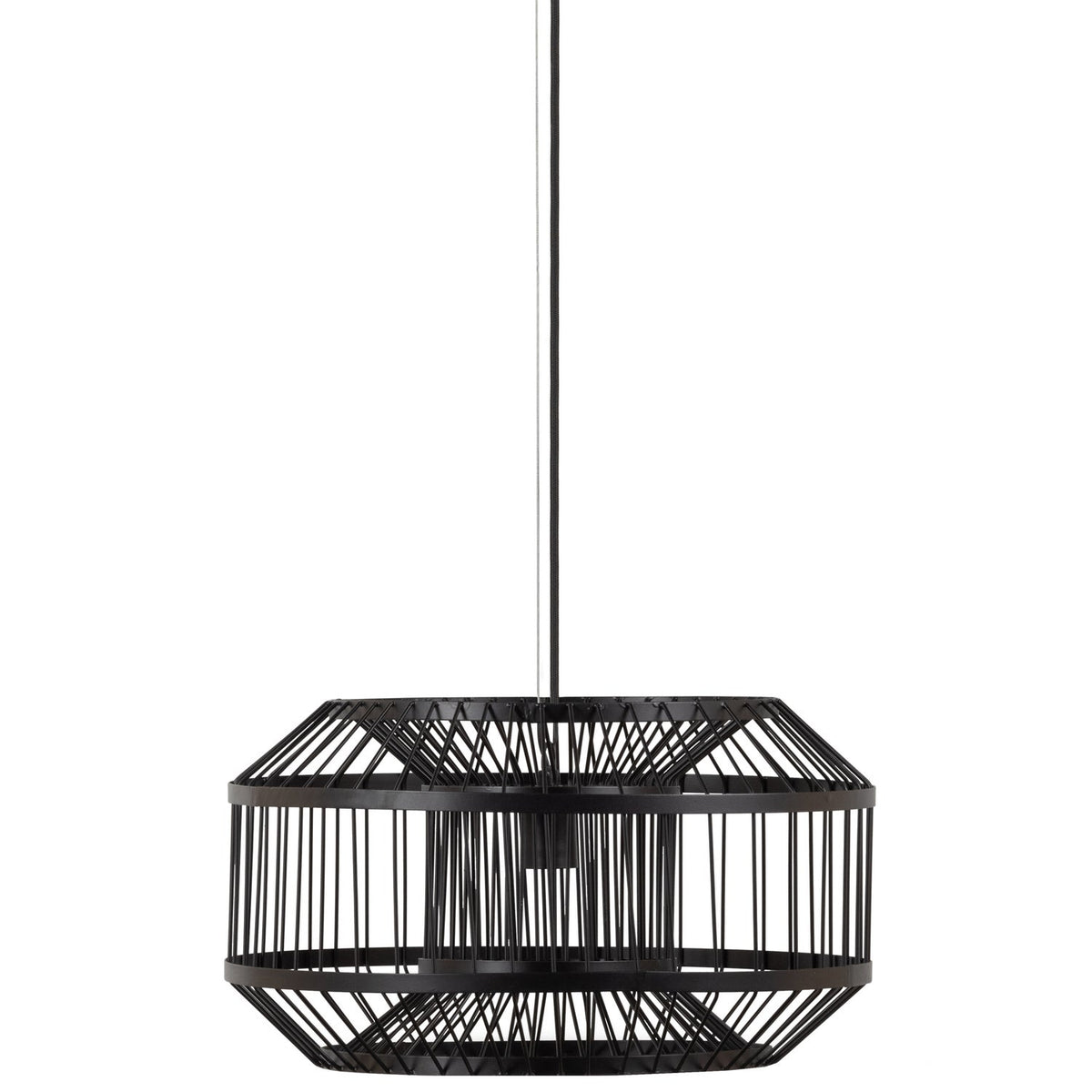 Lampada a sospensione in metallo nero Esila 29x50 cm