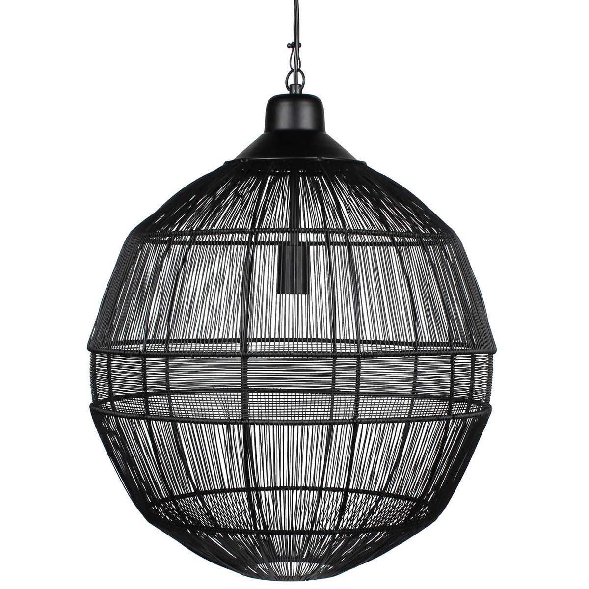 Lampada a sospensione nera opaca Enes 60x50 cm