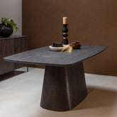 Tavolo da pranzo marrone scuro Leah 76x200 cm