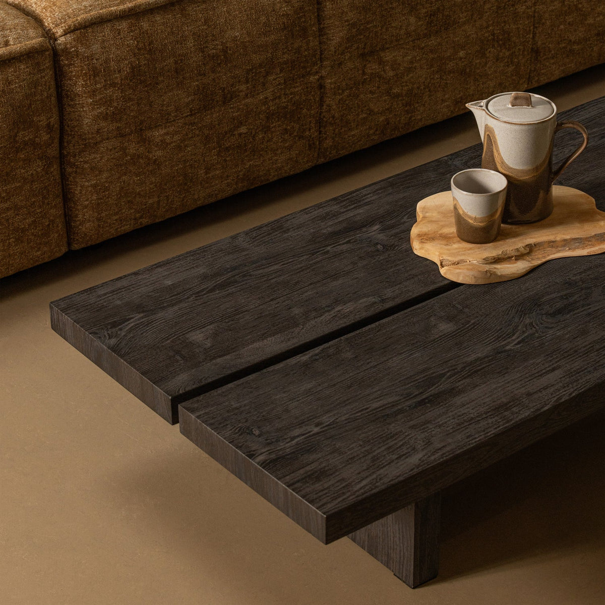 Tavolino in mdf marrone scuro Lion 25x140 cm