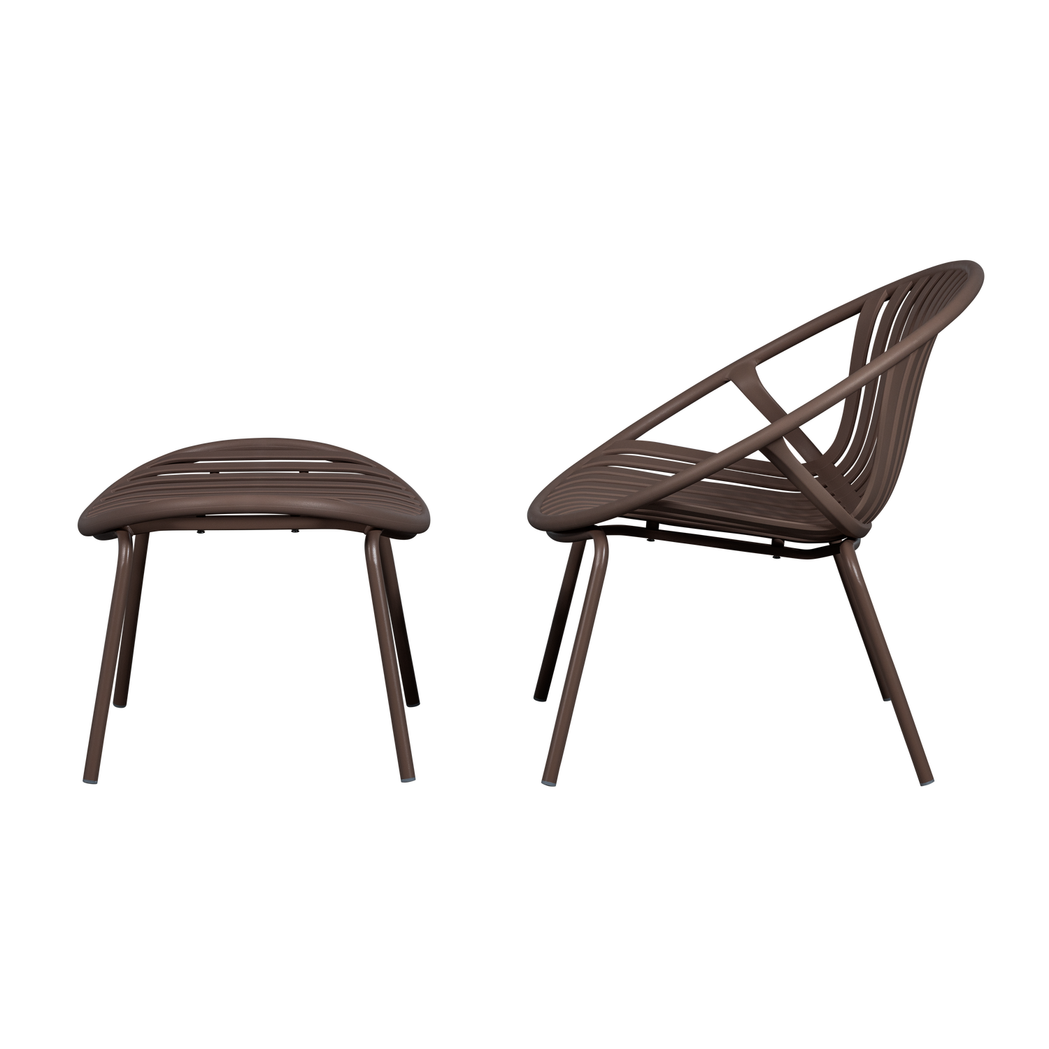 Poltrona da giardino con poggiapiedi Bray 81x73 cm