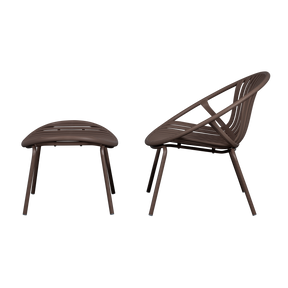 Poltrona da giardino con poggiapiedi Bray 81x73 cm