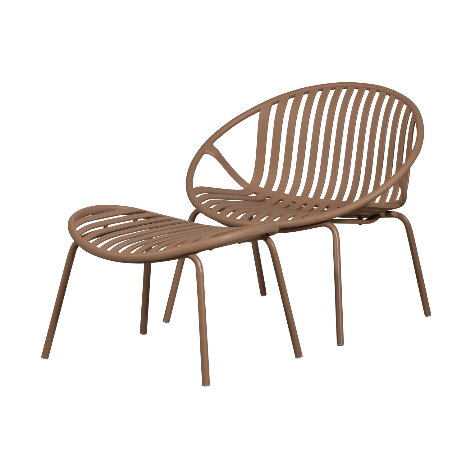 Poltrona da giardino con poggiapiedi Bray 81x73 cm