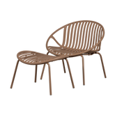 Poltrona da giardino con poggiapiedi Bray 81x73 cm