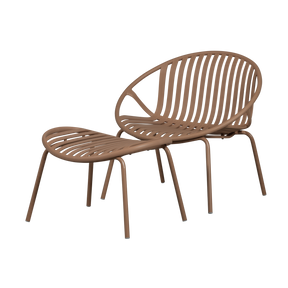 Poltrona da giardino con poggiapiedi Bray 81x73 cm