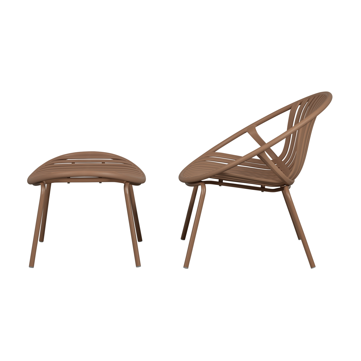 Poltrona da giardino con poggiapiedi Bray 81x73 cm