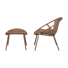 Poltrona da giardino con poggiapiedi Bray 81x73 cm