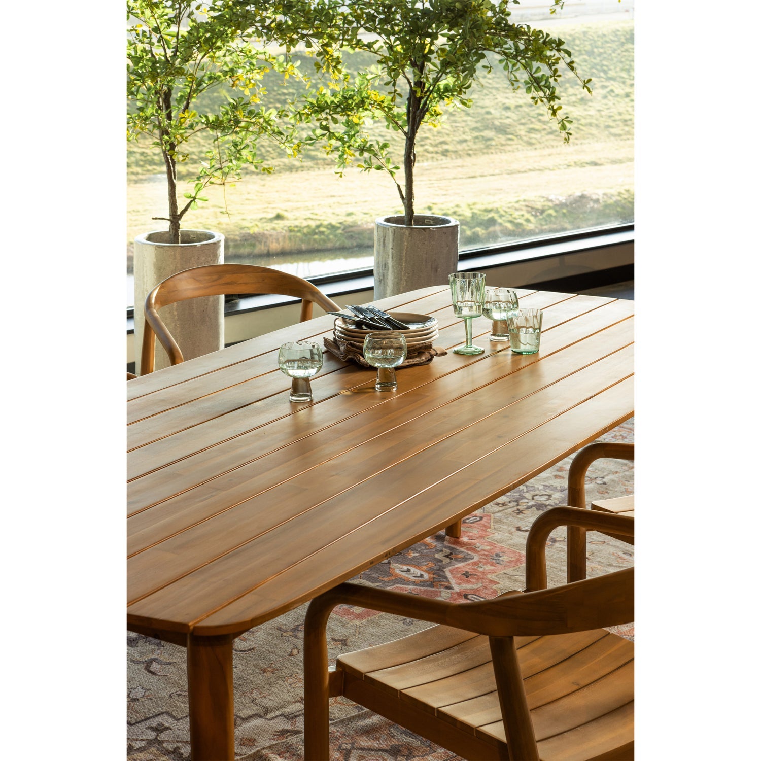 Tavolo da esterno in legno di acacia Roots 215x76 cm