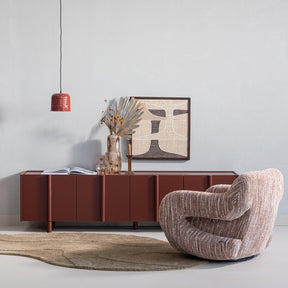 Poltrona girevole in tessuto Miva 88x70 cm