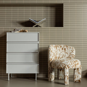 Cassettiera 4 cassetti grigio perla Tivo 102x70 cm
