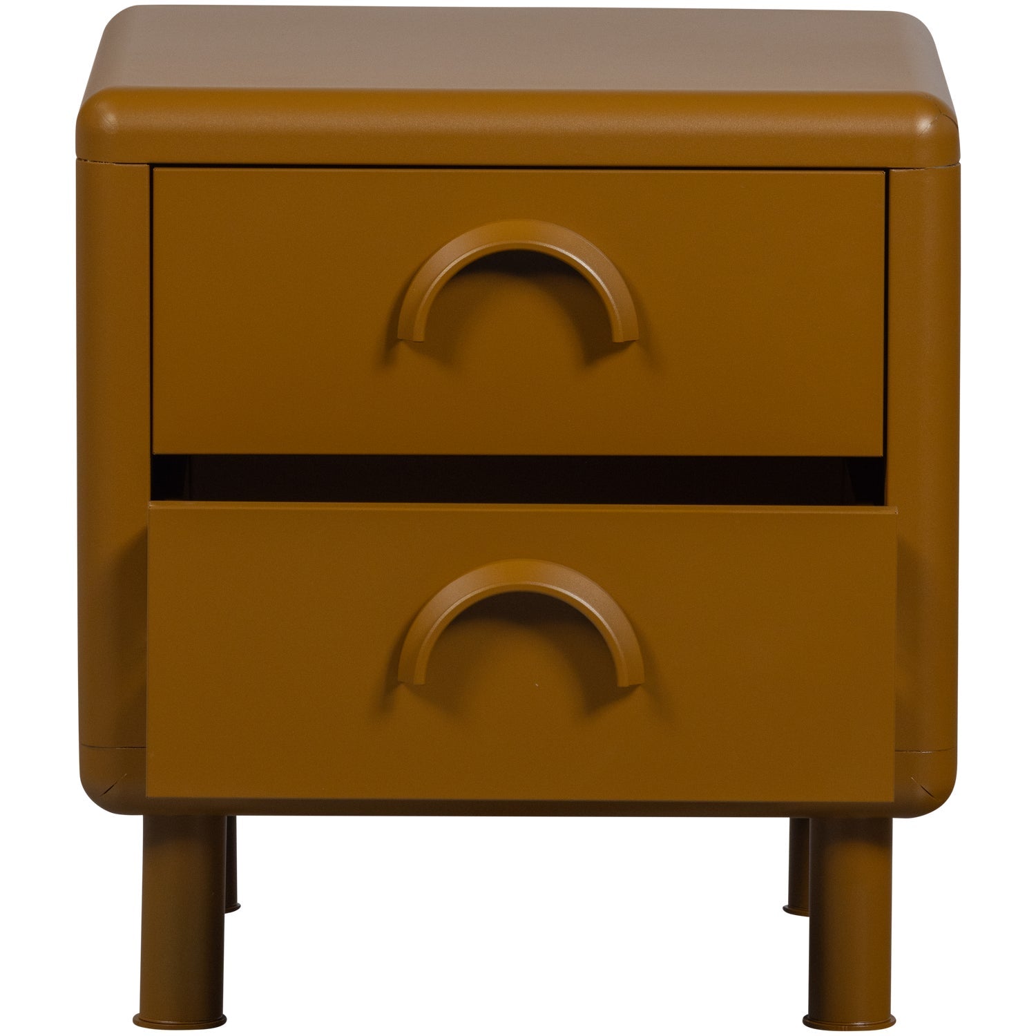 Comodino 2 cassetti con piede in metallo Rune 42x45 cm