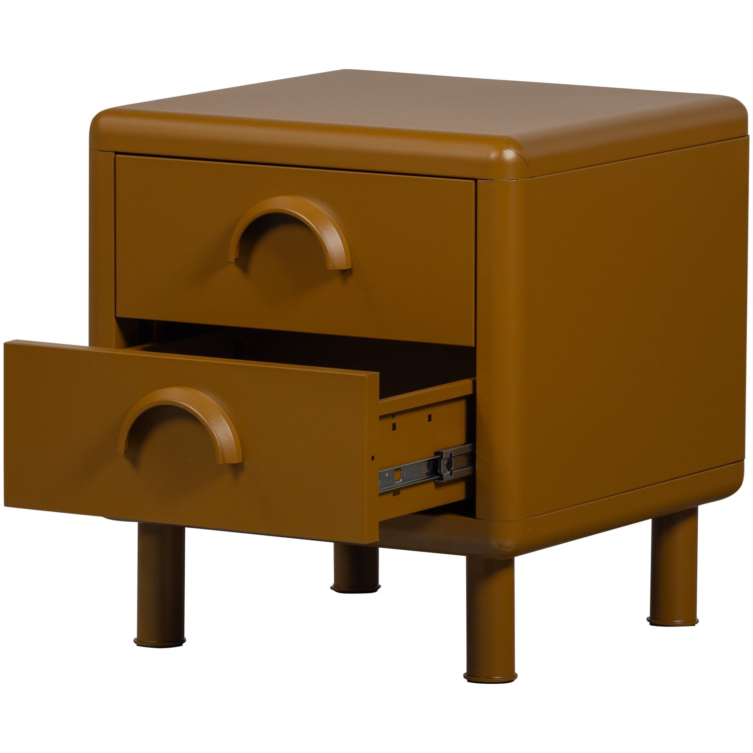Comodino 2 cassetti con piede in metallo Rune 42x45 cm