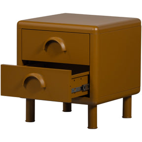 Comodino 2 cassetti con piede in metallo Rune 42x45 cm