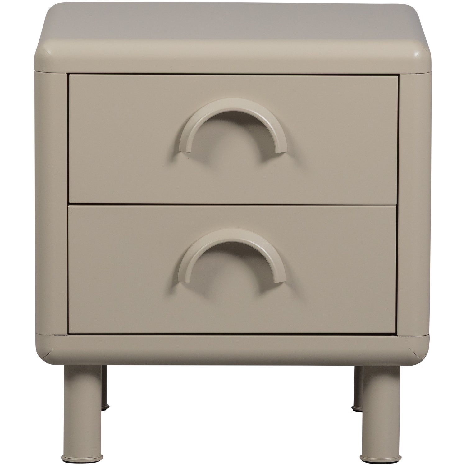 Comodino 2 cassetti con piede in metallo Rune 42x45 cm