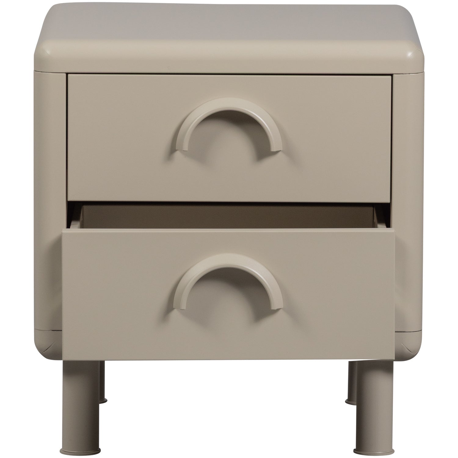 Comodino 2 cassetti con piede in metallo Rune 42x45 cm