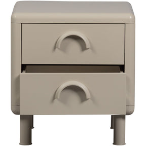 Comodino 2 cassetti con piede in metallo Rune 42x45 cm