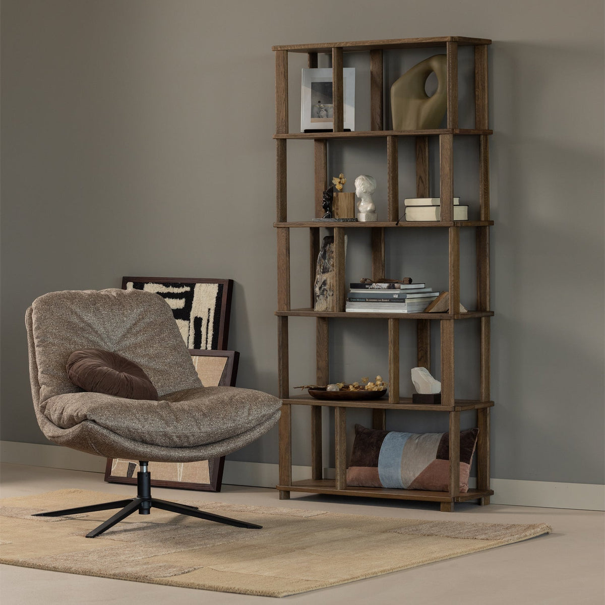 Poltrona girevole in poliestere Arve 82x86 cm
