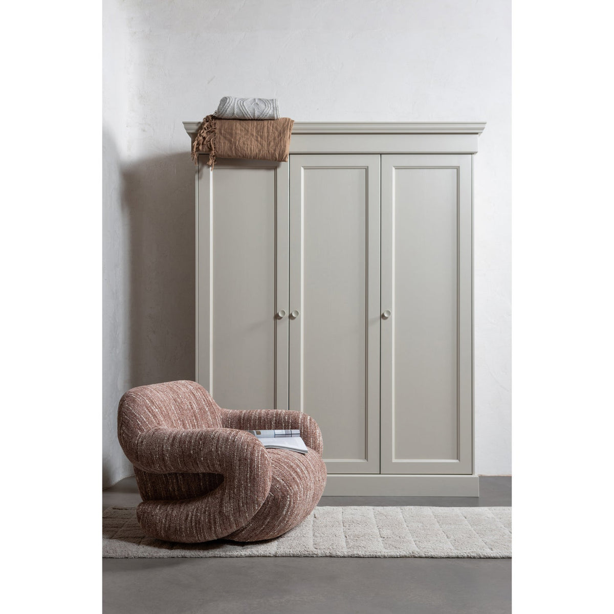 Armadio 3 ante in legno di pino Olivia 171x212 cm