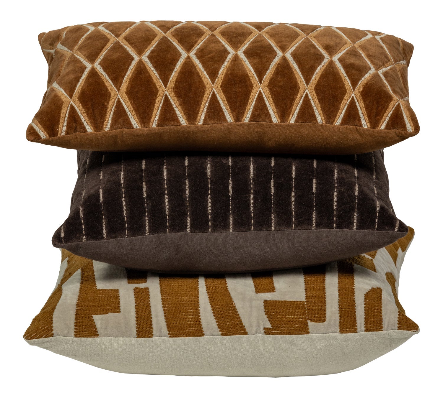 Set di 3 cuscini decorativi in cotone Isai