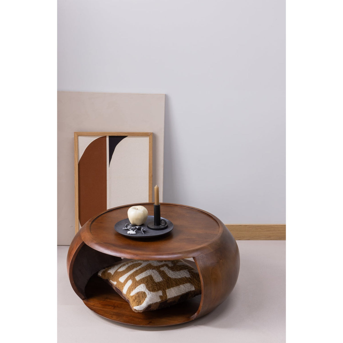 Tavolino tondo in legno di mango marrone Cole 72x36 cm