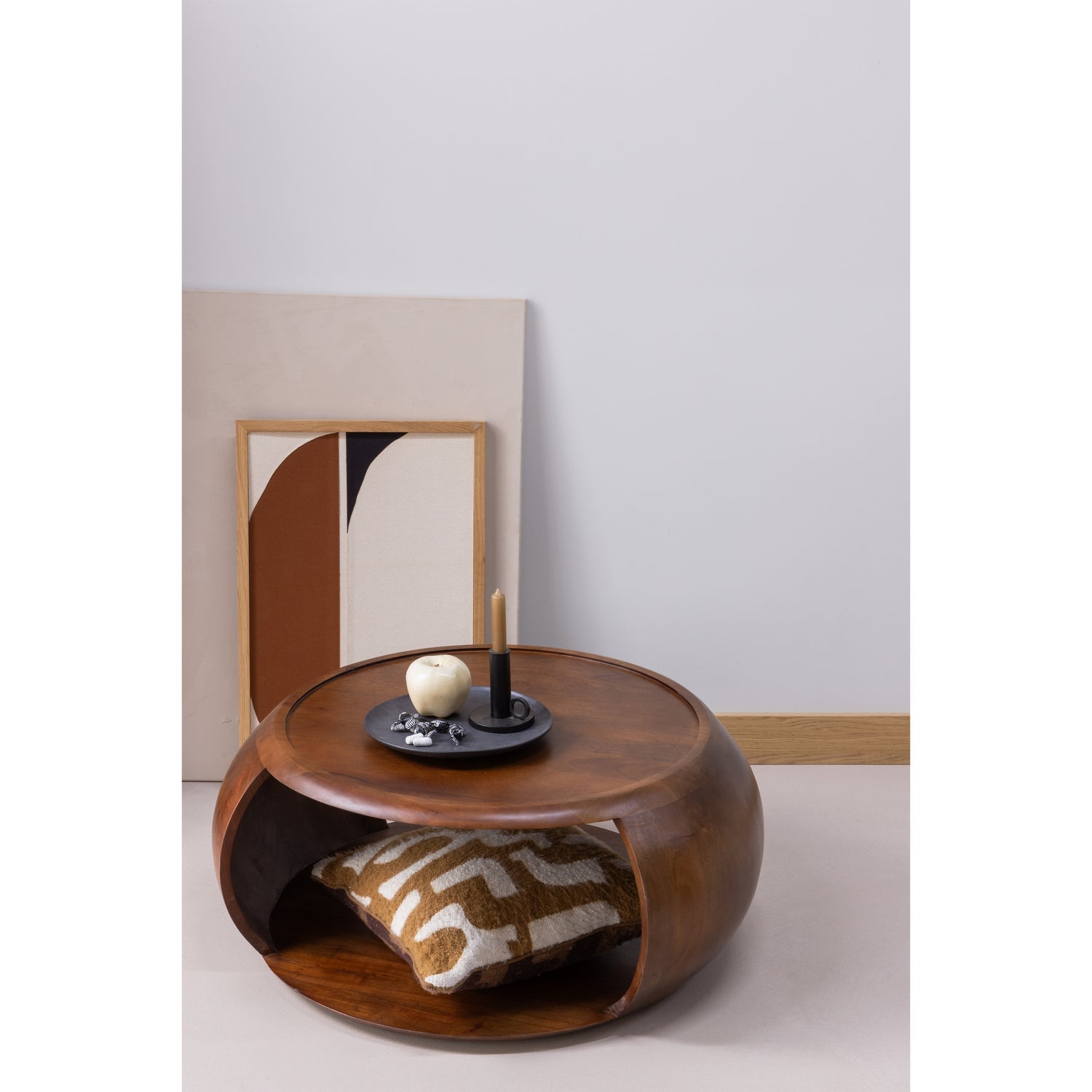 Tavolino tondo in legno di mango marrone Cole 72x36 cm