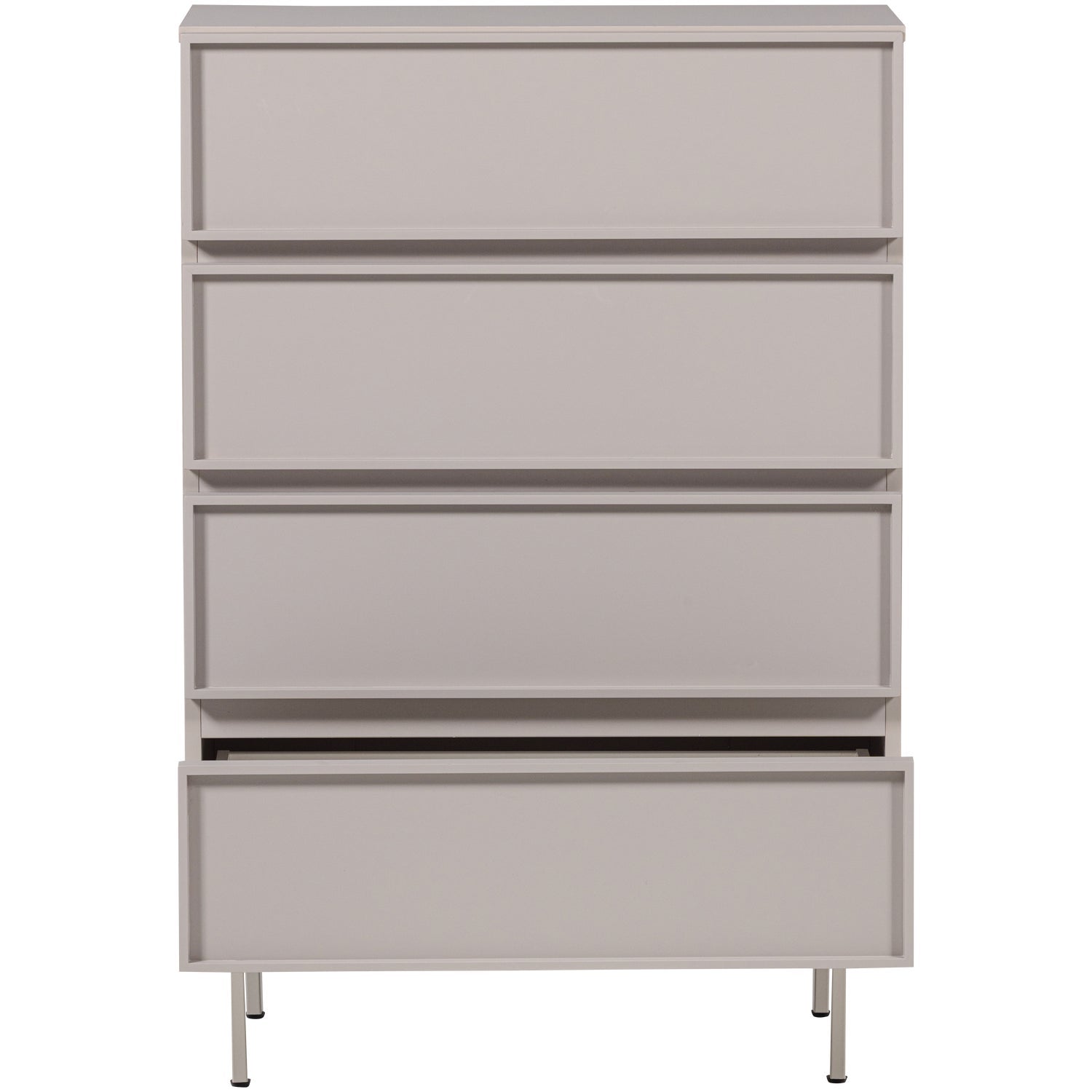 Cassettiera 4 cassetti grigio perla Tivo 102x70 cm