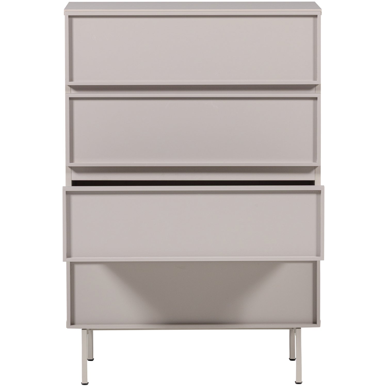 Cassettiera 4 cassetti grigio perla Tivo 102x70 cm