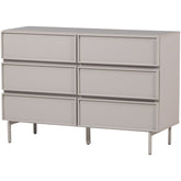 Cassettiera 6 cassetti grigio perla Tivo 120x80 cm