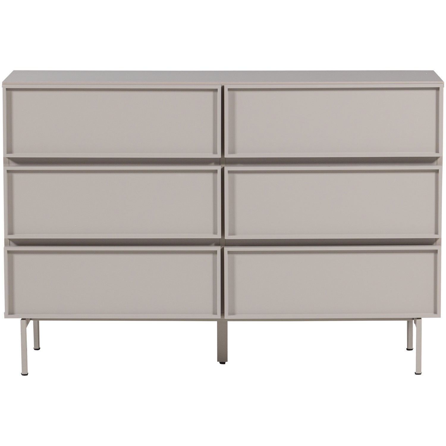Cassettiera 6 cassetti grigio perla Tivo 120x80 cm