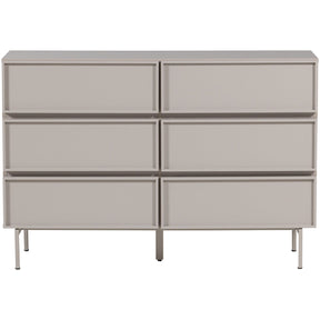 Cassettiera 6 cassetti grigio perla Tivo 120x80 cm