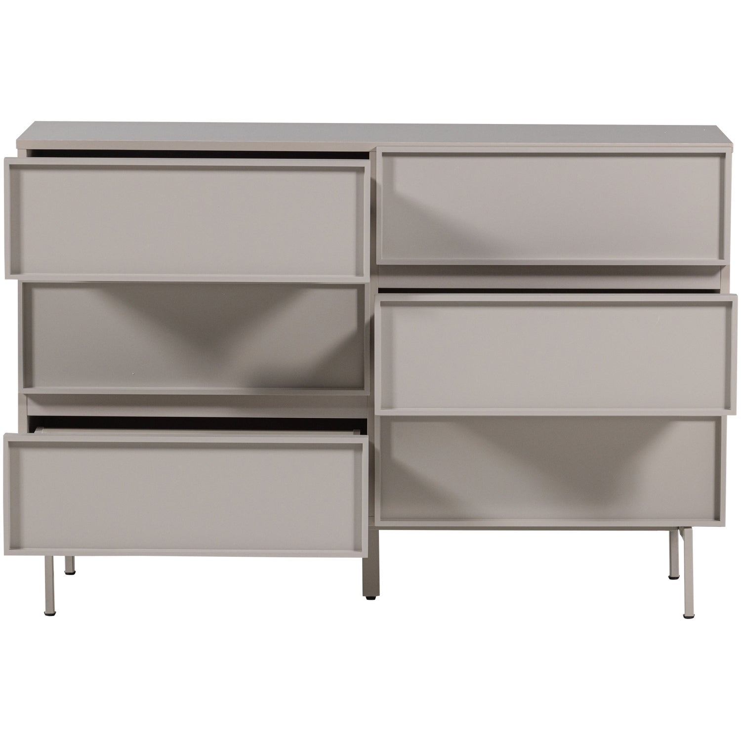 Cassettiera 6 cassetti grigio perla Tivo 120x80 cm