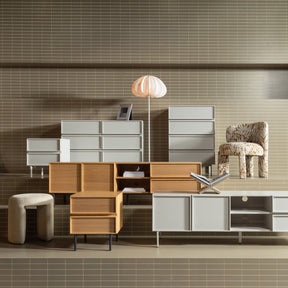 Cassettiera 4 cassetti grigio perla Tivo 102x70 cm