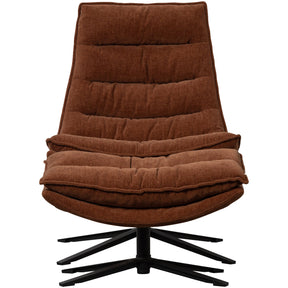 Poltrona girevole con poggiapiedi in tessuto Kube 100x74 cm