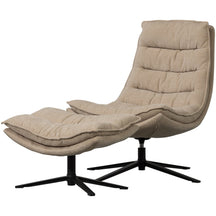 Poltrona girevole con poggiapiedi in tessuto Kube 100x74 cm