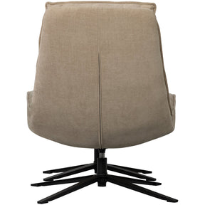 Poltrona girevole con poggiapiedi in tessuto Kube 100x74 cm