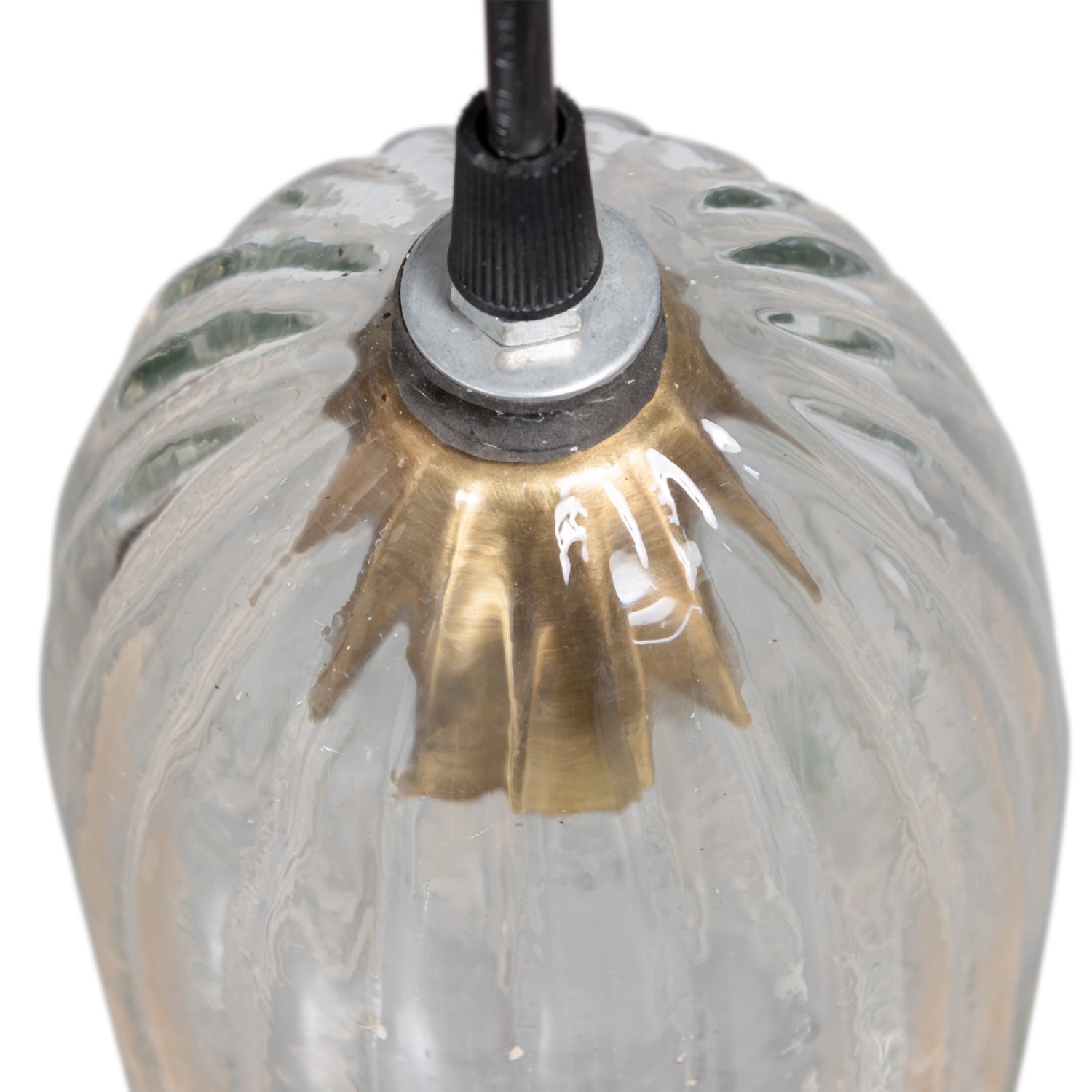 Lampada a sospensione in vetro Ablis 30x14 cm