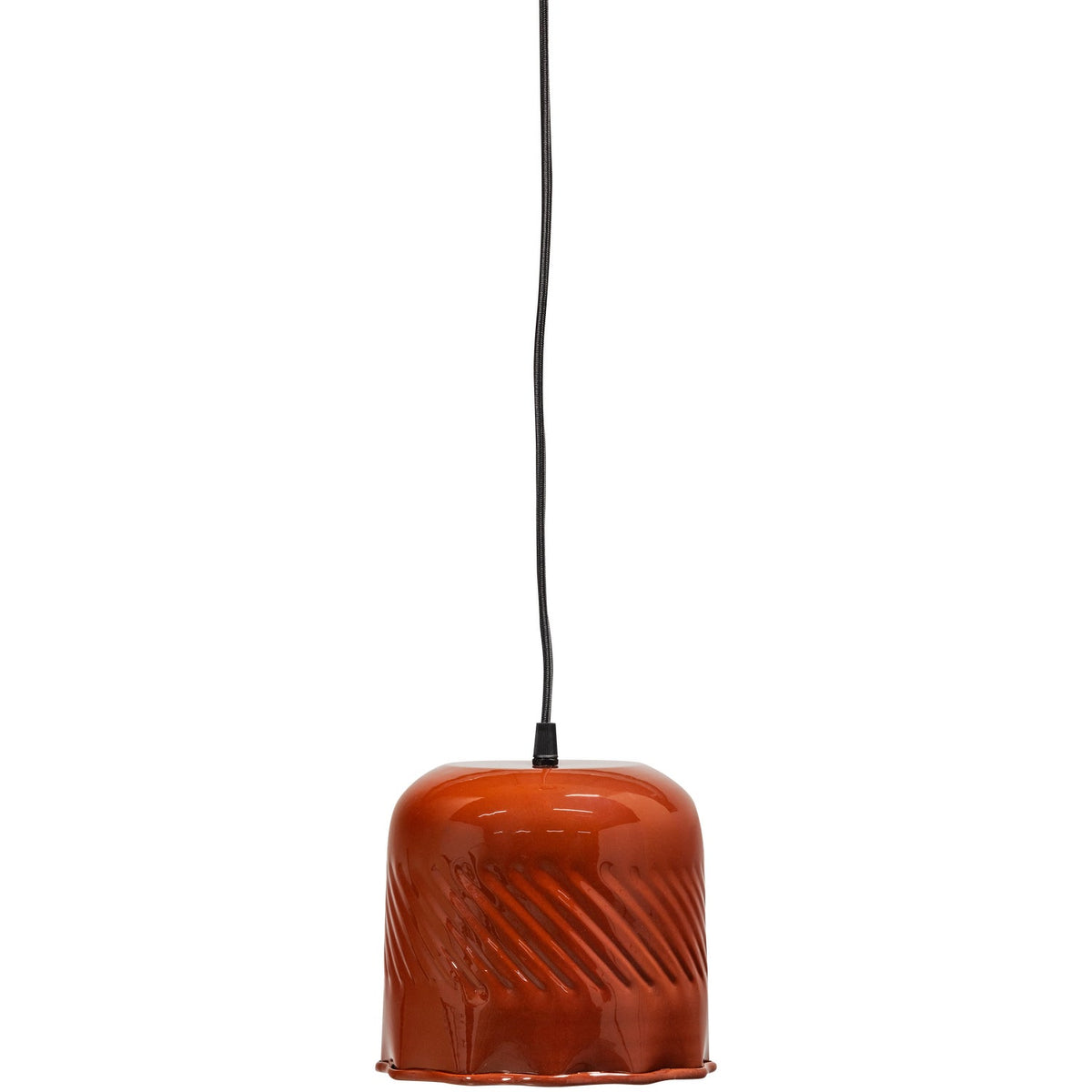 Lampada a sospensione in metallo arancione Arleso 18x17 cm