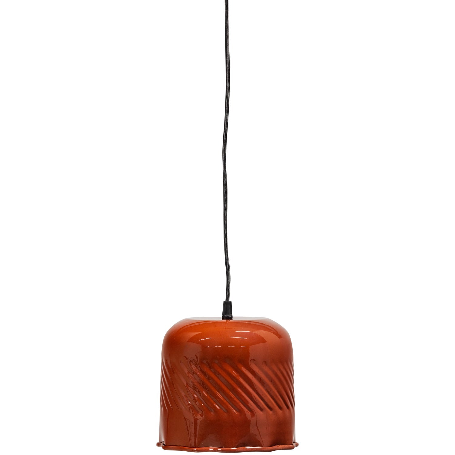 Lampada a sospensione in metallo arancione Arleso 18x17 cm