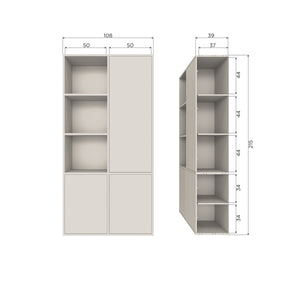 Armadio 3 ante in legno di pino Meggy 108x215 cm - modulo componibile