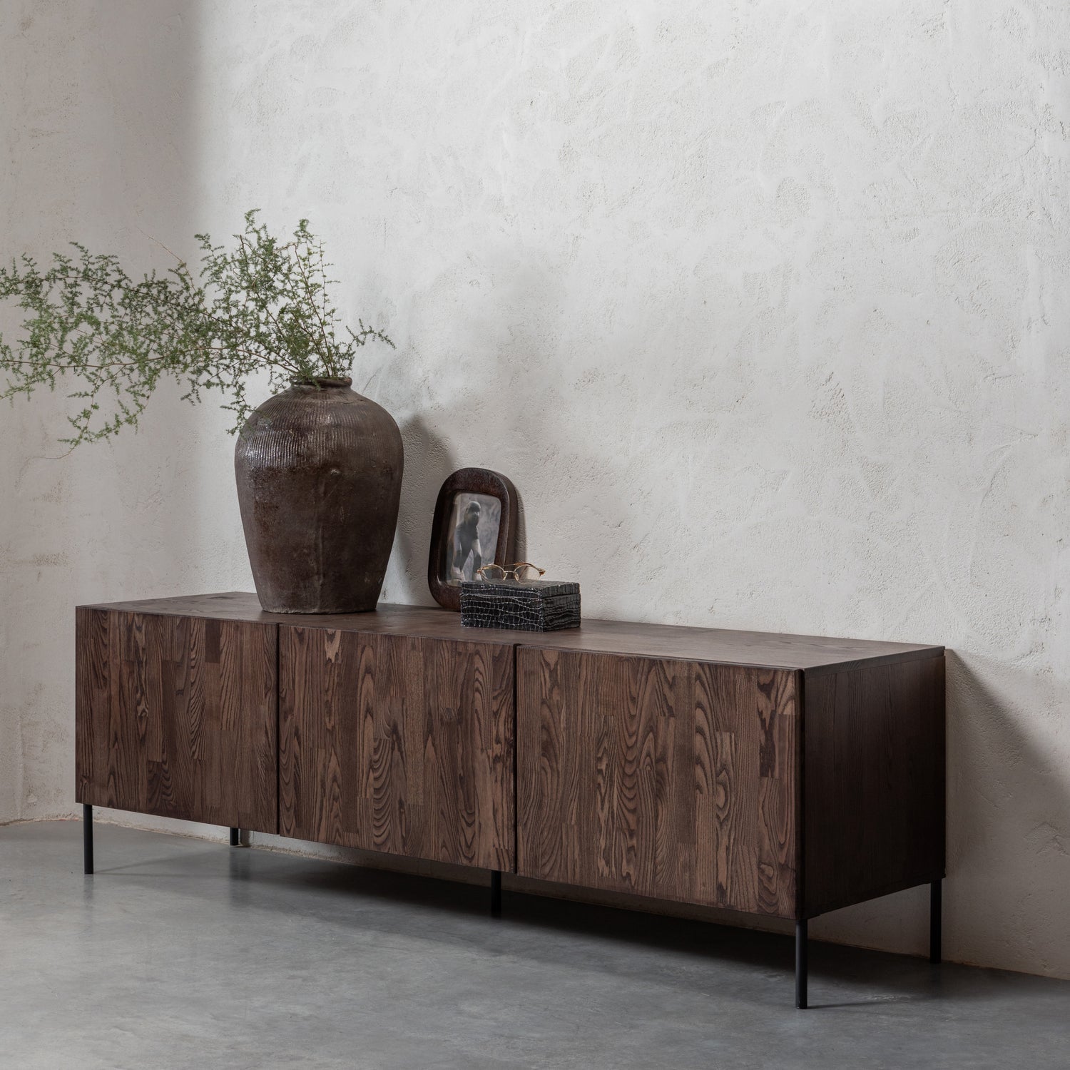 Mobile TV 3 ante in legno di frassino Gravure 180x56 cm