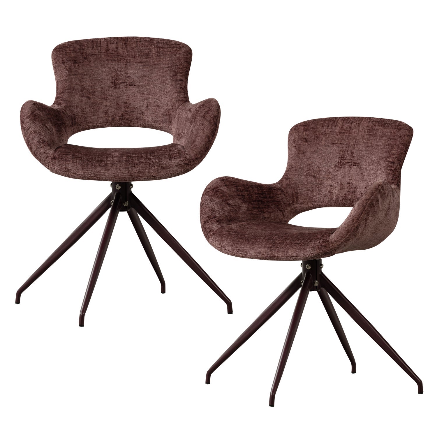 Set di 2 sedie da pranzo girevoli in velluto Eliva 58x58 cm