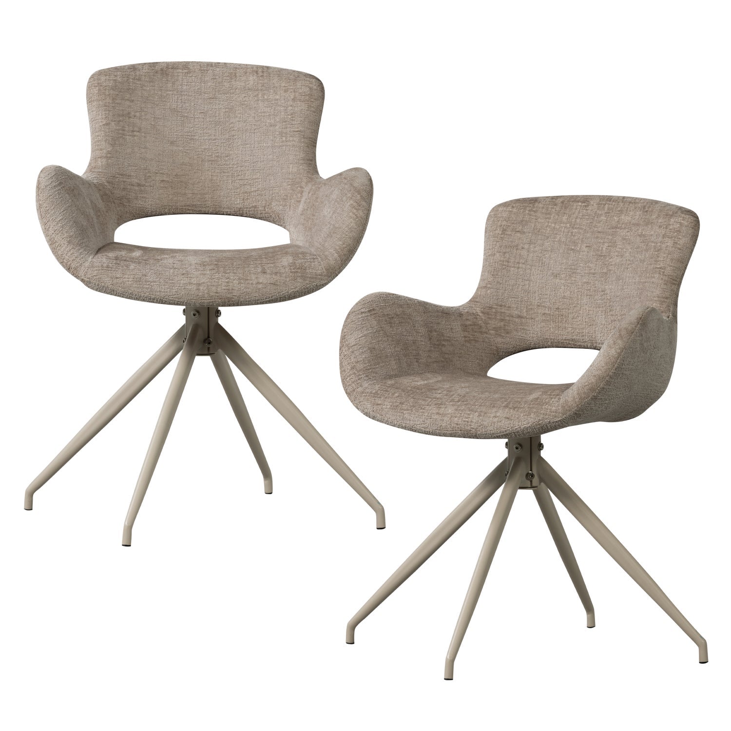 Set di 2 sedie da pranzo girevoli in velluto Eliva 58x58 cm