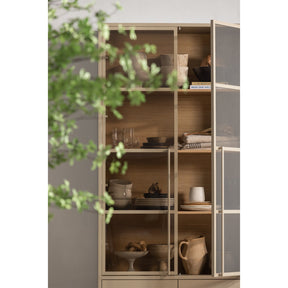 Vetrina 2 ante in legno di pino Reby 101x236 cm