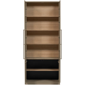Vetrina 2 ante in legno di pino Reby 101x236 cm