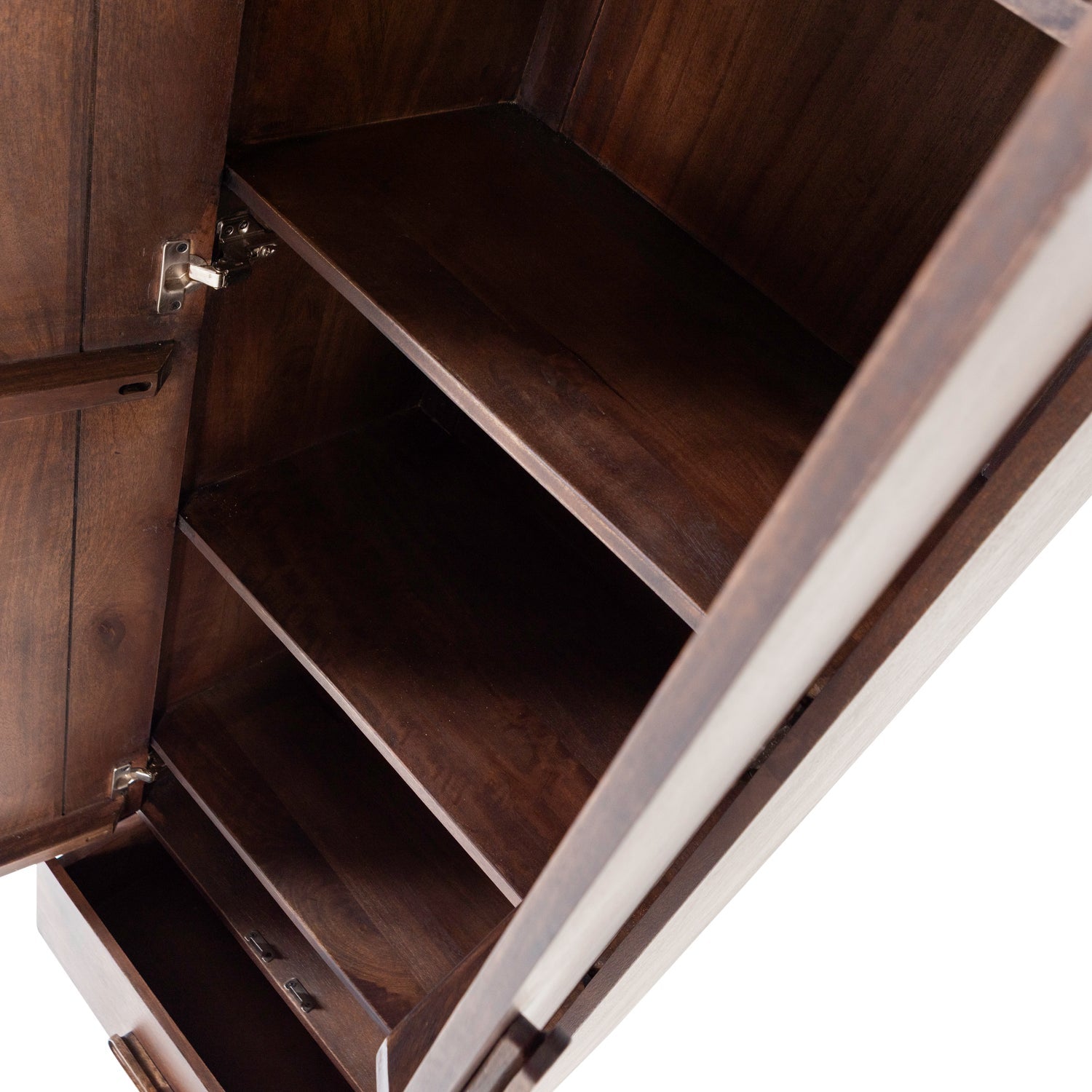 Credenza alta 2 ante 1 cassetto in legno di mango Liya 200x60 cm