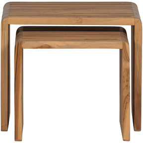 Set 2 tavolini in legno di teak Jasmijn